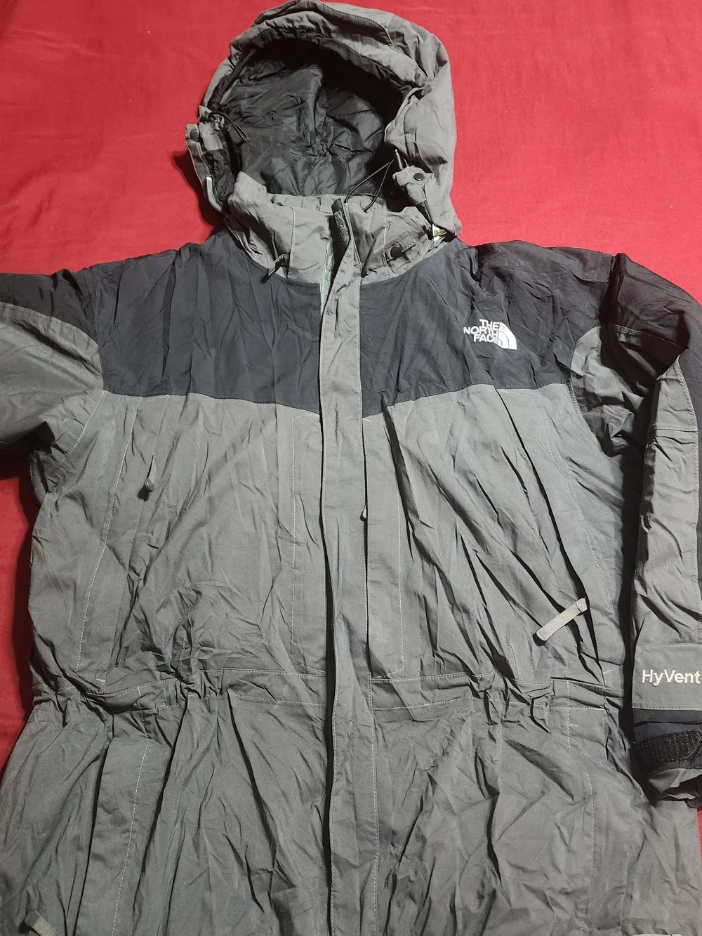 The North Face Men’s Gray & Black HyVent Insulated Hooded Jacket